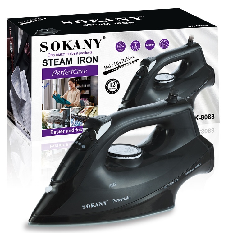 Sokany8088 электрический утюг бытовой паровой Мини Ручной большой утюг бытовой паровой мощности 2400 Вт самоочищающийся Портативный Утюг