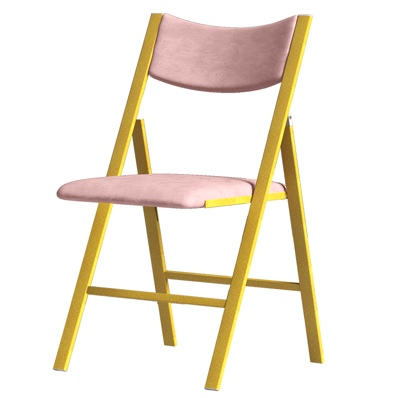 Portable Ultra-thin Folding Flannelette Chair Fashion Design Stable Dining Chair for Both Office and Home Usage Simple Seat