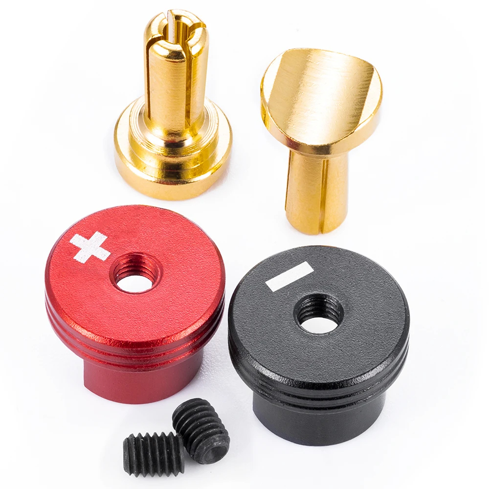 Modified RC Car Battery Connector with Metal Heat Sink 1Pair 4.0mm/5.0mm Brass Bullet Banana Plug for RC Model Cars Spare Parts