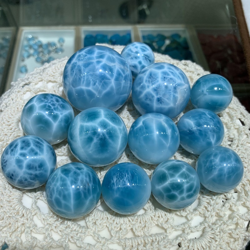 Top Quality Larimar round beads larimar polished spheres