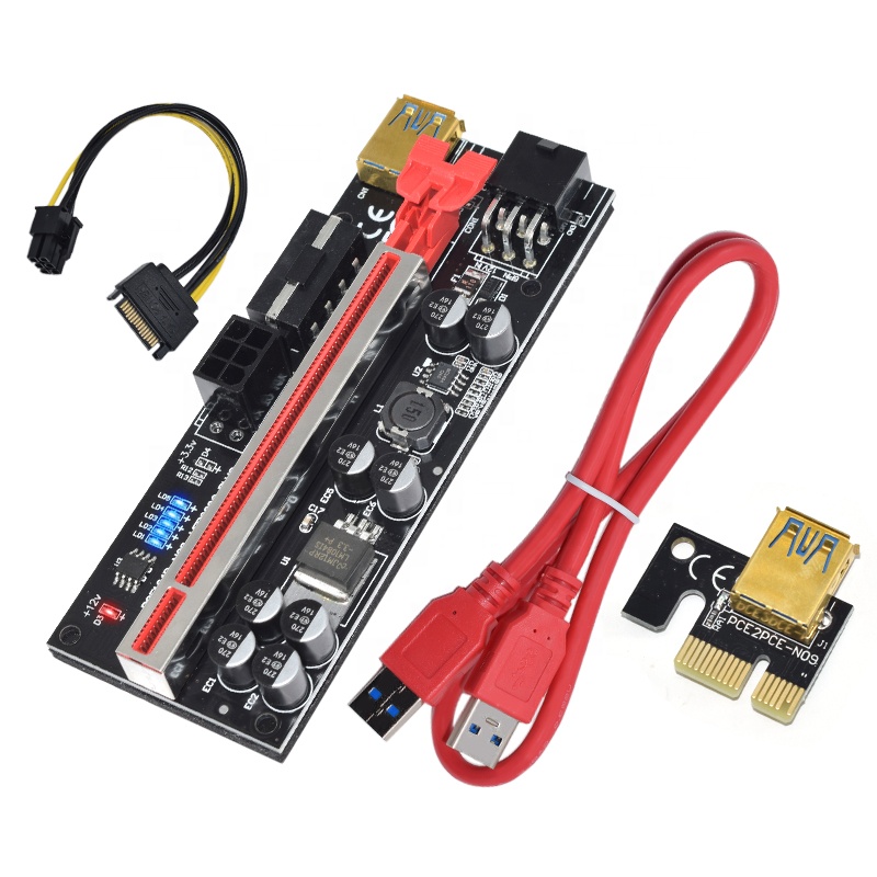 Новый Riser 009c Plus Pcie Riser для видеокарты USB3.0 кабель Pci-e 16x Riser PCI Express 6-контактный кабель питания 8 конденсаторов