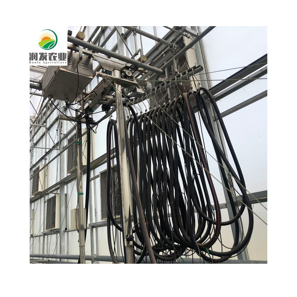 Multi Span Greenhouse Irrigation And Fertigation System Mobile Sprinkler Boom