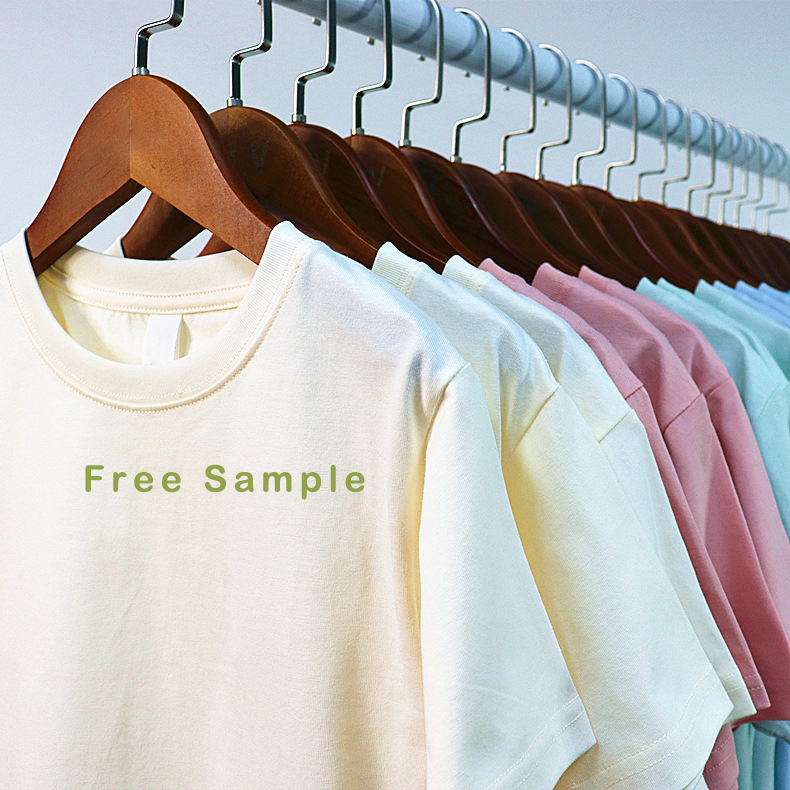 Free Sample 175/205gsm High Quality Wide Boxy Blank T Shirt Heavy Weight Cotton Tshirt Oversized Black White T-shirt for Kids
