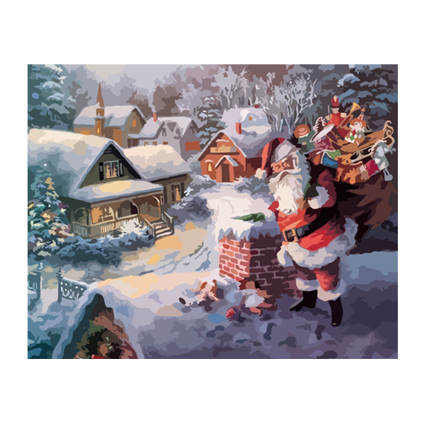 HUACAN Christmas Oil Painting By Number Winter Santa Claus Dropshipping Mosaic Pictures By Numbers Christmas Decoration