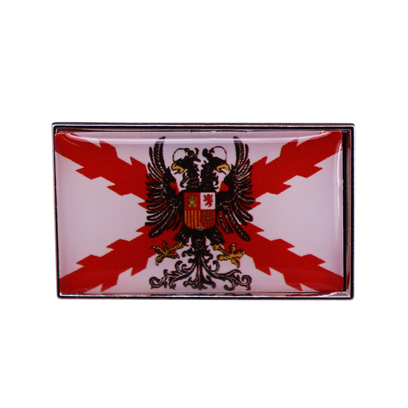 Spanish Empire Flag Brooch Badge Cross of Burgundy Pin National Spain with Emblem Decor Jewelry