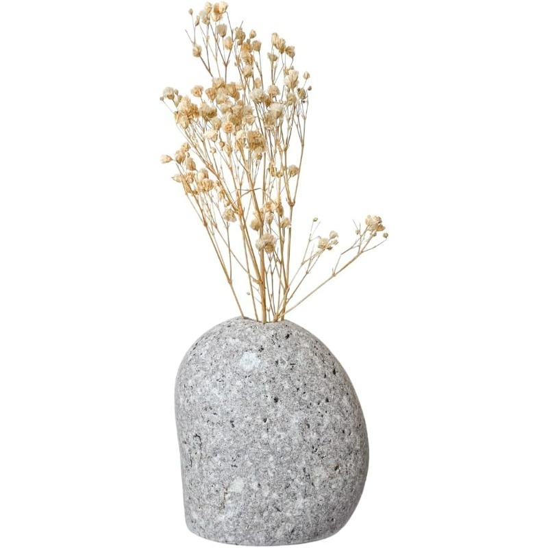 Promotional Wholesale Small Stone Vase Handcrafted Natural Home Decor and Flower Arrangements
