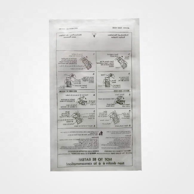 Emergency survival Water-Reactive flameless ration pack for army MRE Instant Food Heater Bag