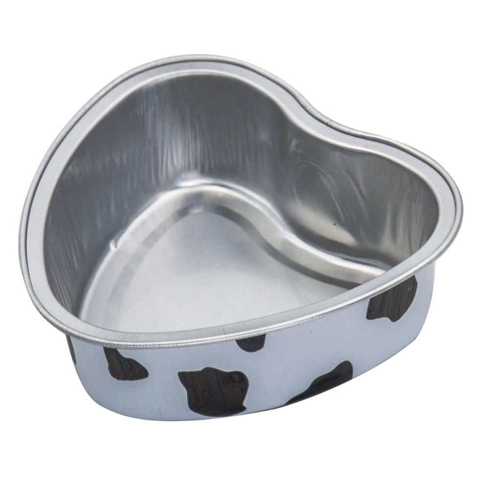 88x31mm 100ml heart shaped smooth wall foil baking cup with plastic lid yogurt cup CHT100 yysmallcap disposable aluminium colour