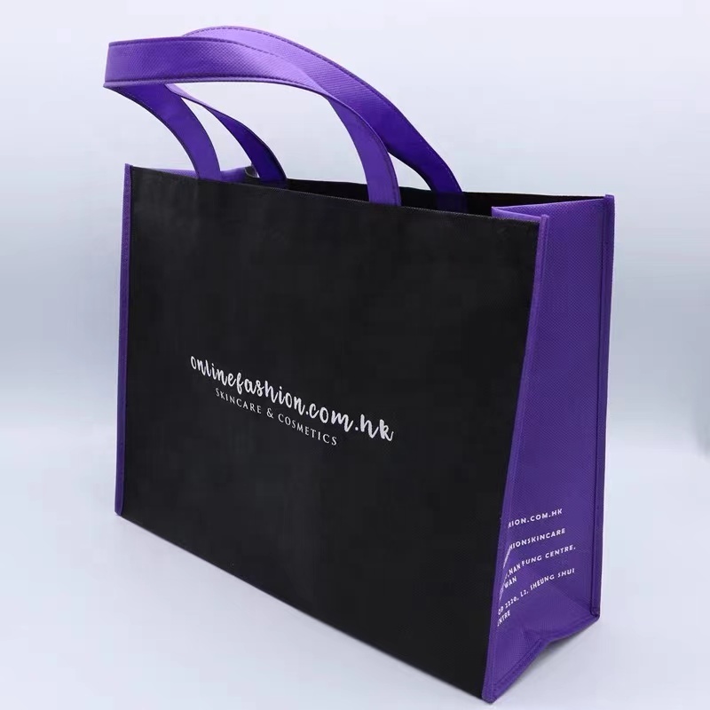 Wholesale high quality custom logo printed colorful tote shopping non woven bag