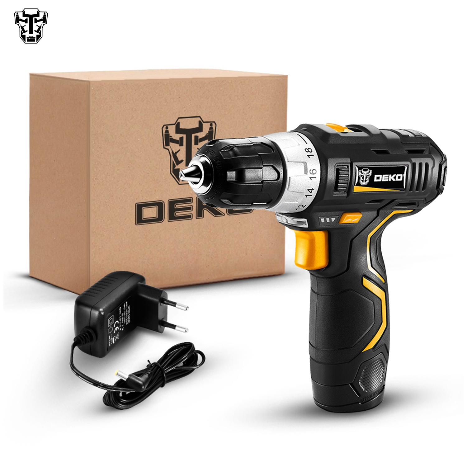 DEKO GCD12DU3 12V макс Электрическая отвертка аккумуляторная дрель электрическая мини беспроводной мощности Светодиодный драйвер постоянного тока литий-ионный аккумулятор 3/8-дюймовый 2-х скоростная