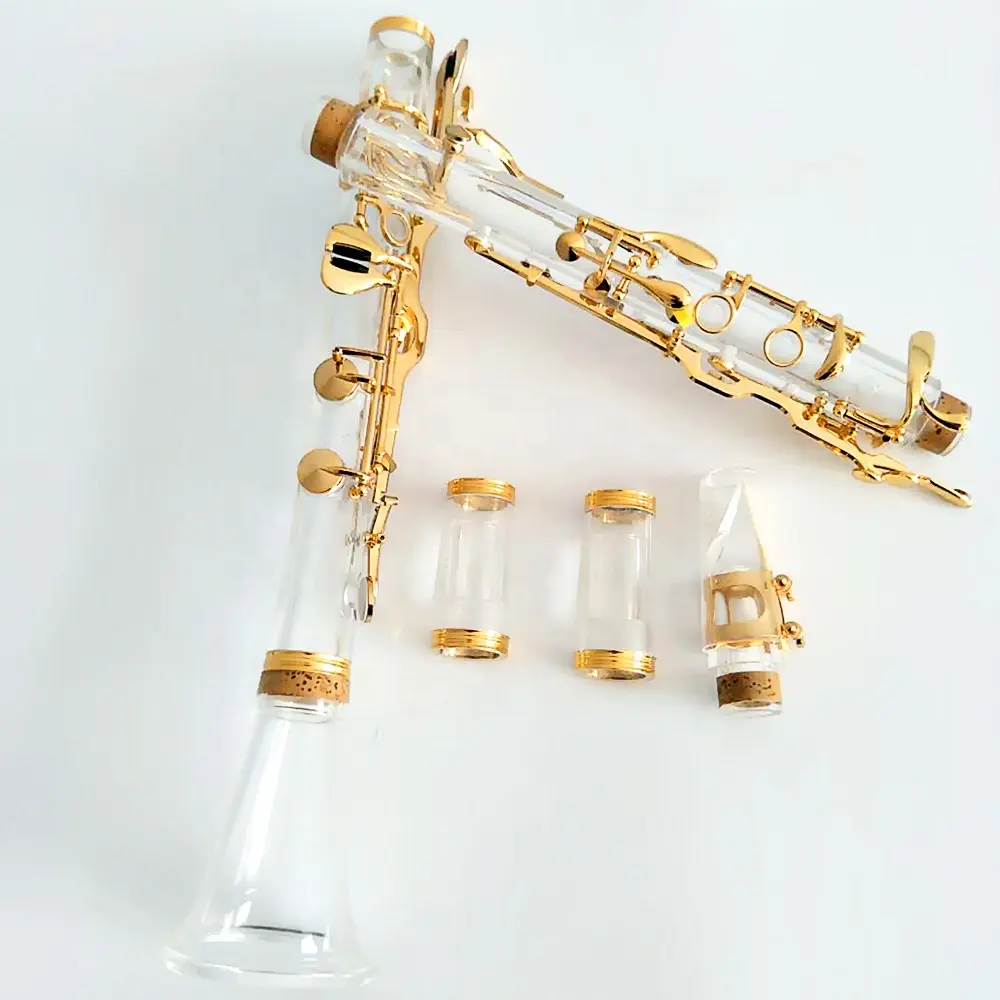 German system/ clarinet instrument transparent G tone gold plated 20 keys /22 keys