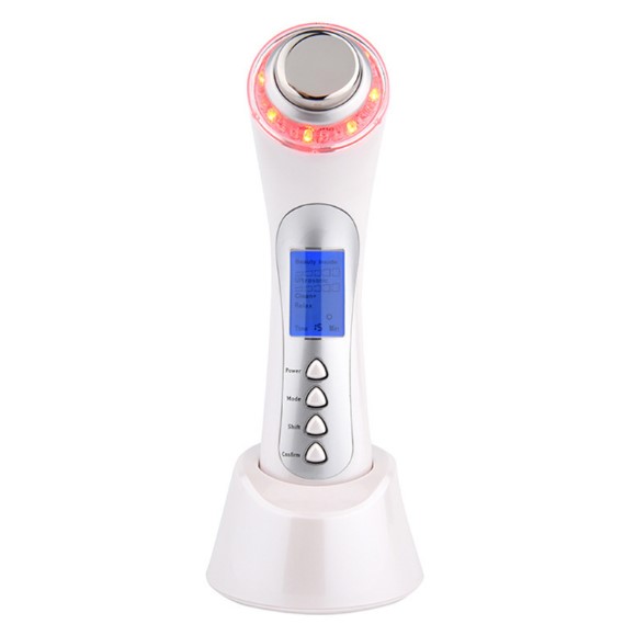 Mini ultrasonic beauty device led colors ion import skin rejuvenation beauty instrument