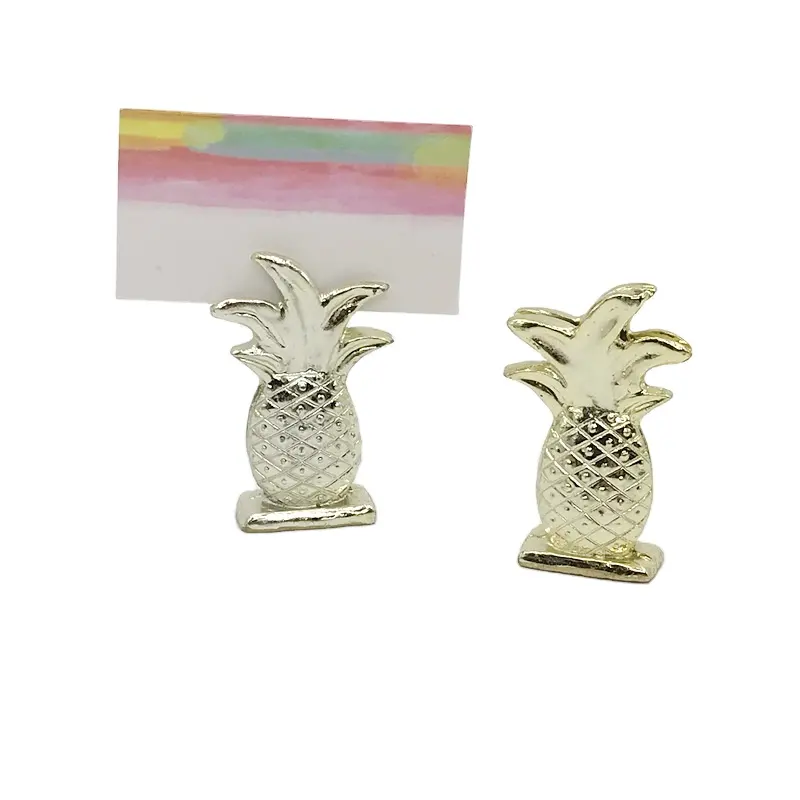 Wholesales Gold Pineapple Place Card Holder Tropical Wedding Favors Outdoor Party Decorations Table Name Card Holders
