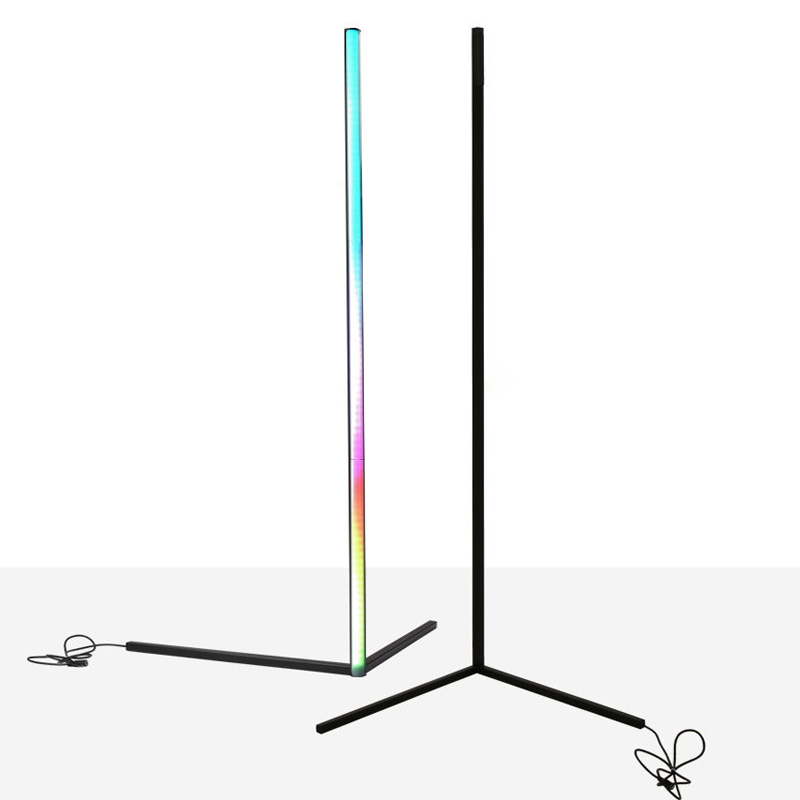 RGB LED Adjustable Height Dim 160cm LED Modern Floor Lamp with Remote Metal Standing Lamp for Living Room