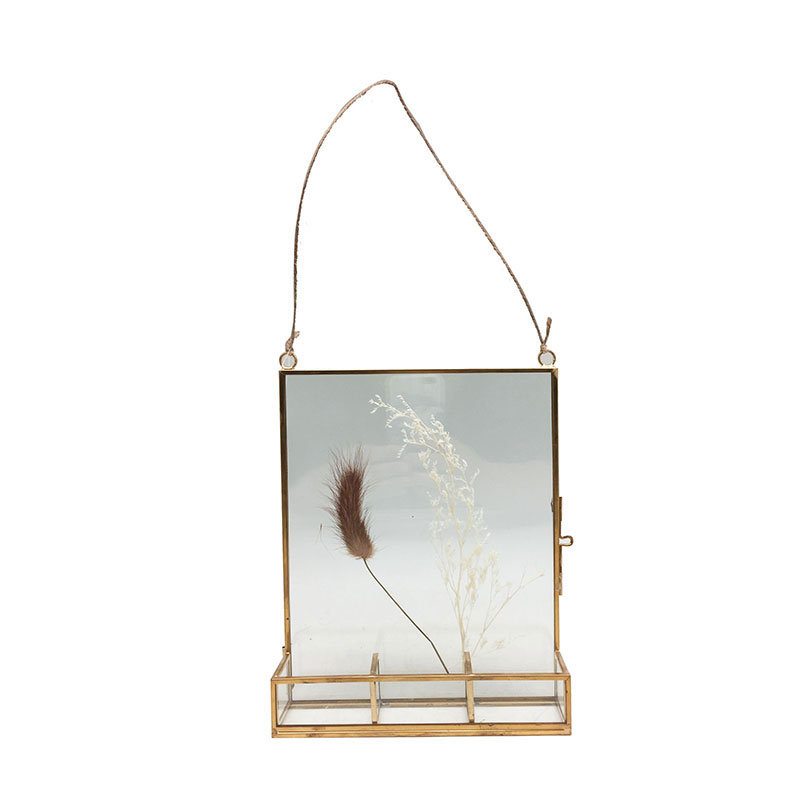 Unique Design Copper Frame With Pressed Dried Flower Acrylic Magnet Photo Frame Wall Photo Frame