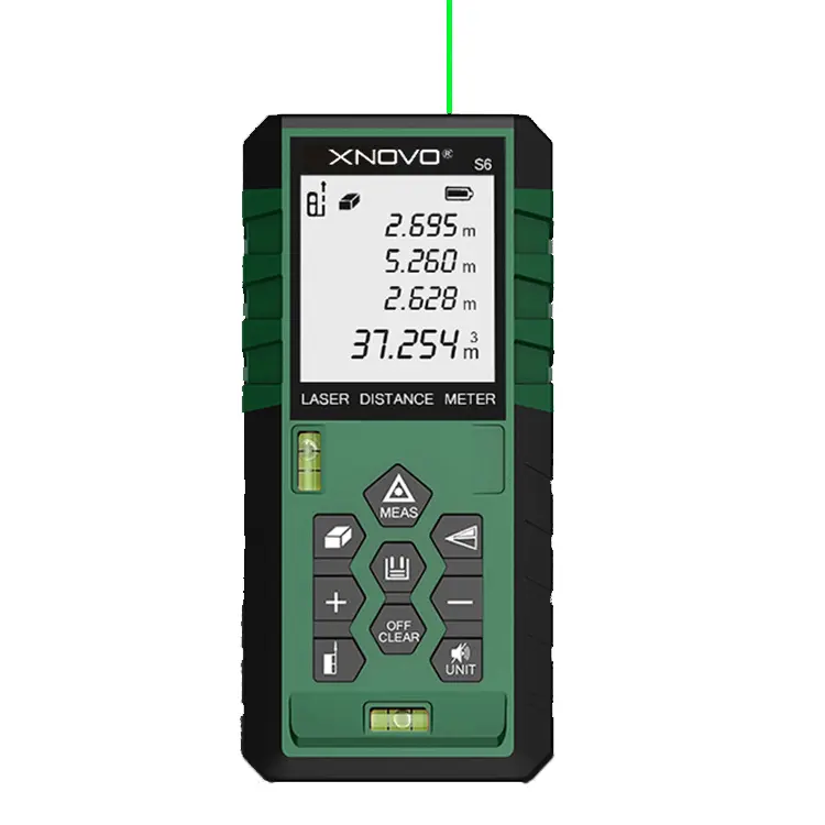 Высокое качество зеленый лазерный перезаряжаемый измерительный прибор инструмент цифровой лазерный измеритель расстояния с двойным пузырьковым уровнем