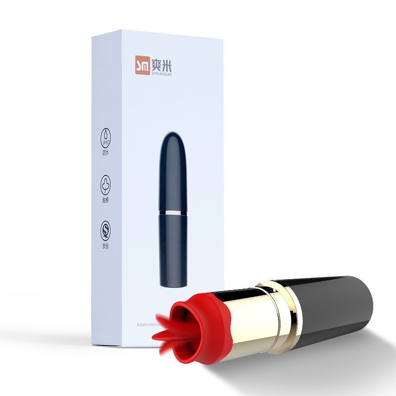 Usb зарядка 8 режимов Мини Пуля Вибратор с языком секс-игрушка для женщин киска Массаж клитор губная помада вибратор