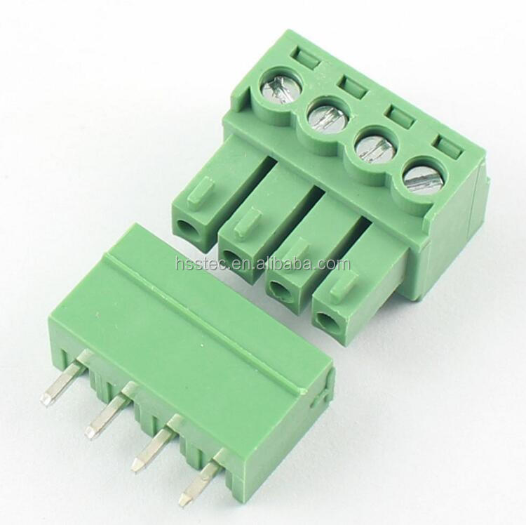 3.81mm Pitch 4 Pin Straight Screw Pluggable Terminal Block Plug Connector