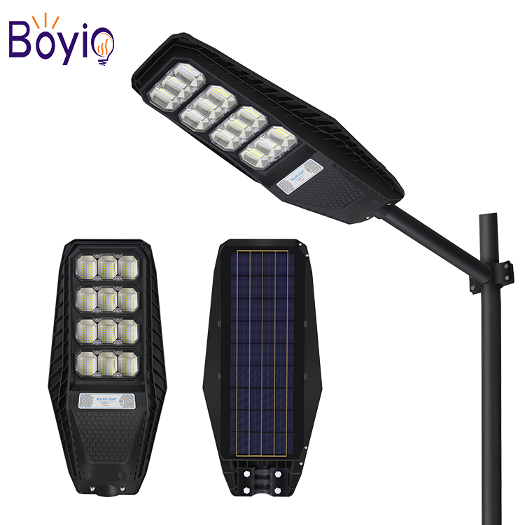 Boyio 100W 200W 300W цена производителя Солнечная энергия Smd 2835 новый дизайн все в одном солнечные уличные фонари