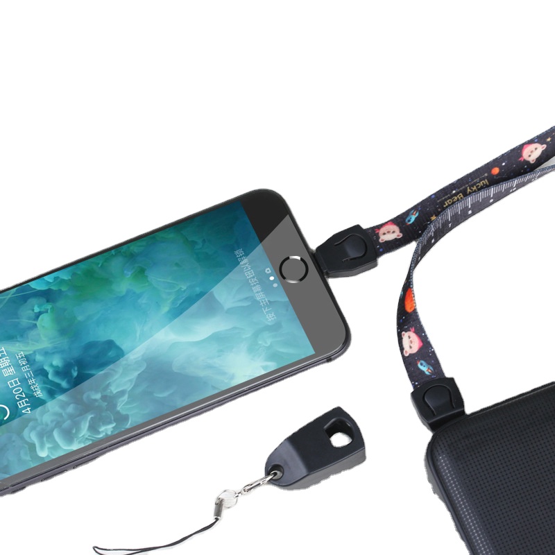 Customized Logo Free Sample Custom 3 in 1 USB Data Cable Charger Lanyard android charging cable Promotional Gifts Items Type C