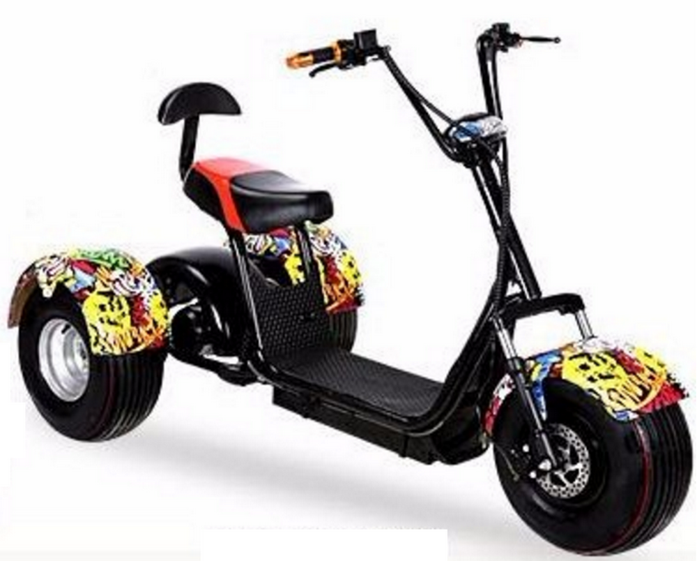 Beautiful New 1000W 1500W 2000W fat tire Price China 3 wide wheel Citycoco electric tricycles scooter