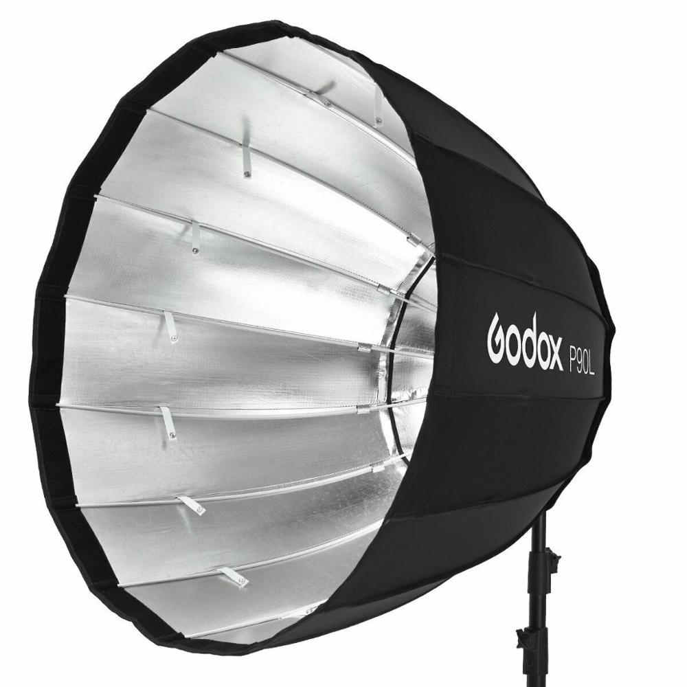 Godox P90L 90 см Глубокий параболический софтбокс с креплением Bowens переходное кольцо для вспышки светильник