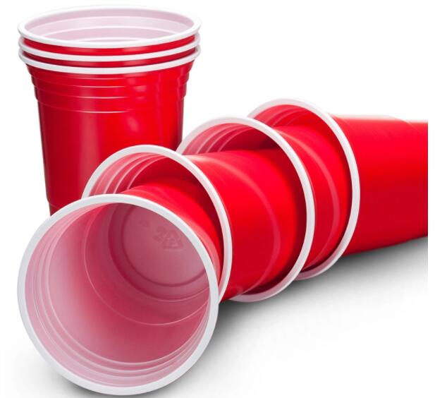 Американский стиль 16 oz соло красный пластик пивная кружка для вечеринки