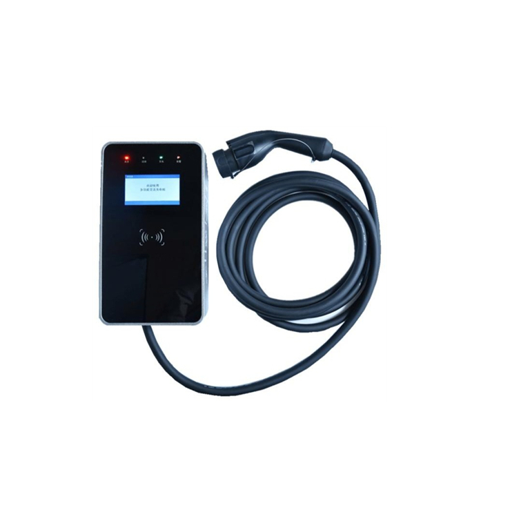 Настенный кронштейн для телевизора Кабель станции 11kw wallbox Type2 ev зарядное устройство 16A 3-фазный 4,3 дюймовый ЖК-экран RFID зарядная станция для электромобиля