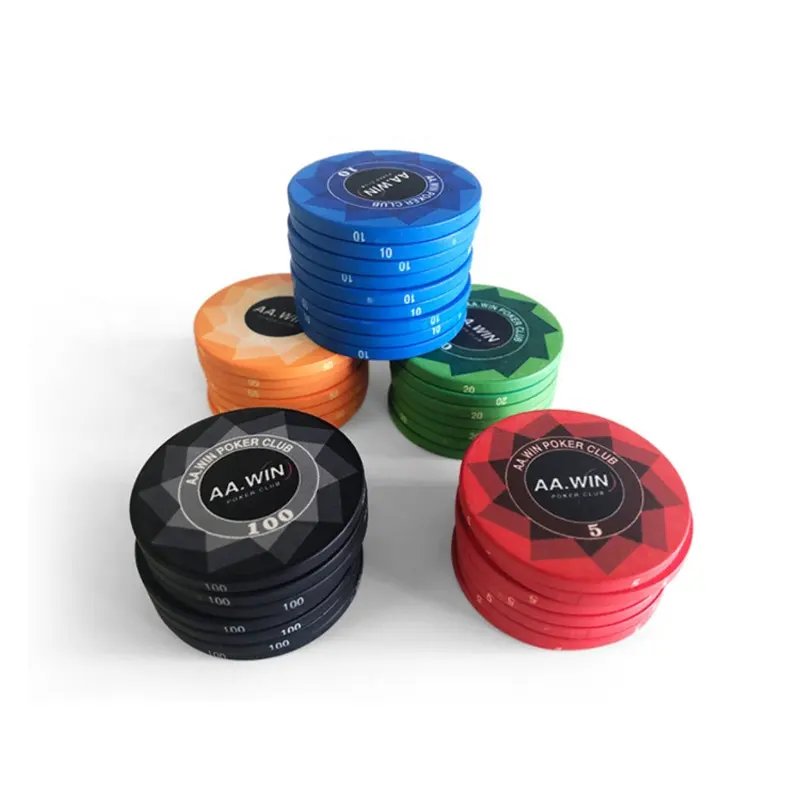 New 39mm Texas Hold'em ceramic chips with denomination no denomination ceramic chips can be customized logo