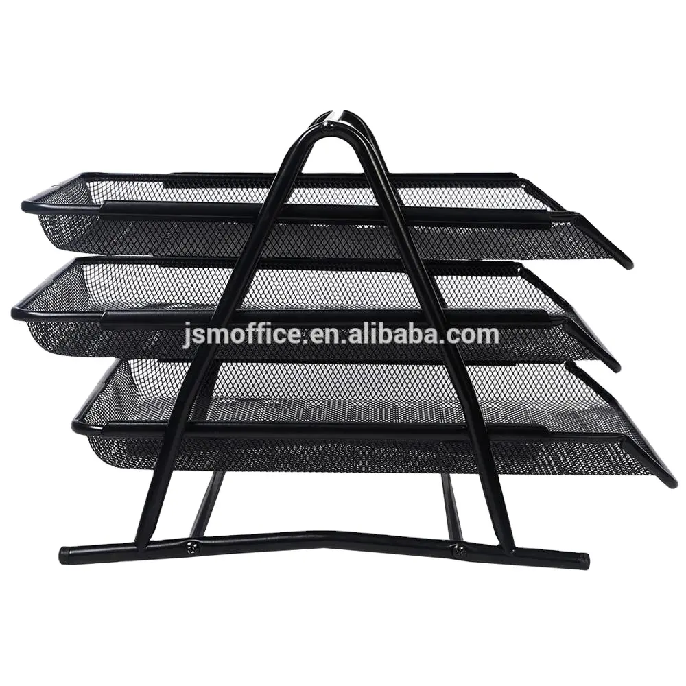 metal mesh 3 tier Document Tray office stationery Easy to install