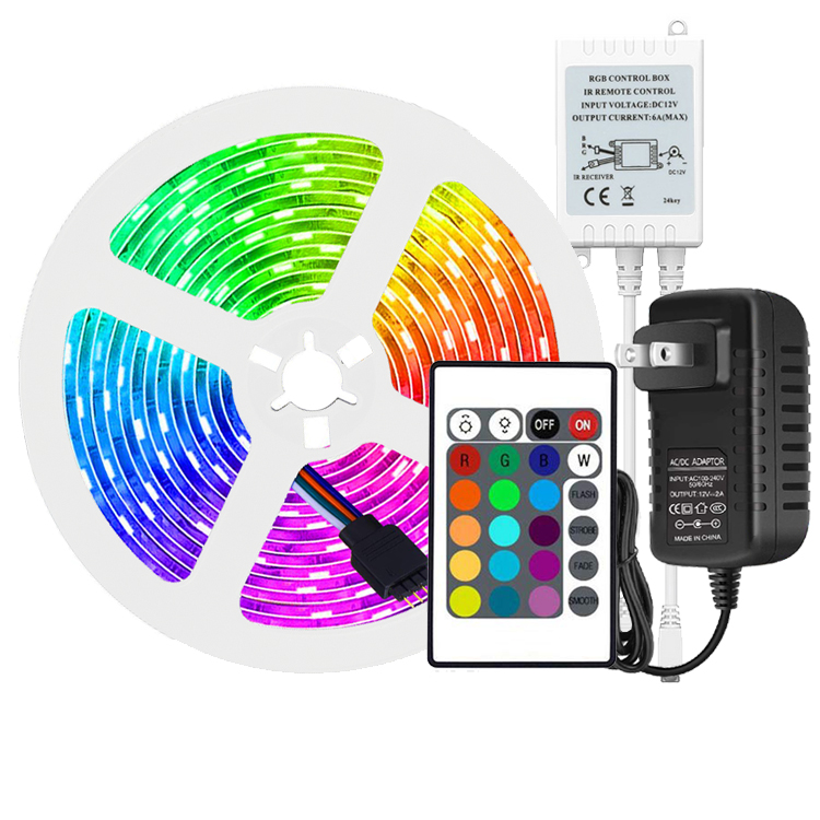 DC12V SMD5050 RGB 300 светодиодов водонепроницаемый набор светодиодных лент с 24 клавишами