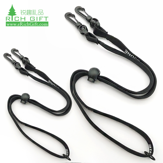 cheap chains round cord child ajustable length ear wearing strap polyester tube kids face lanyards with buckle for wearing