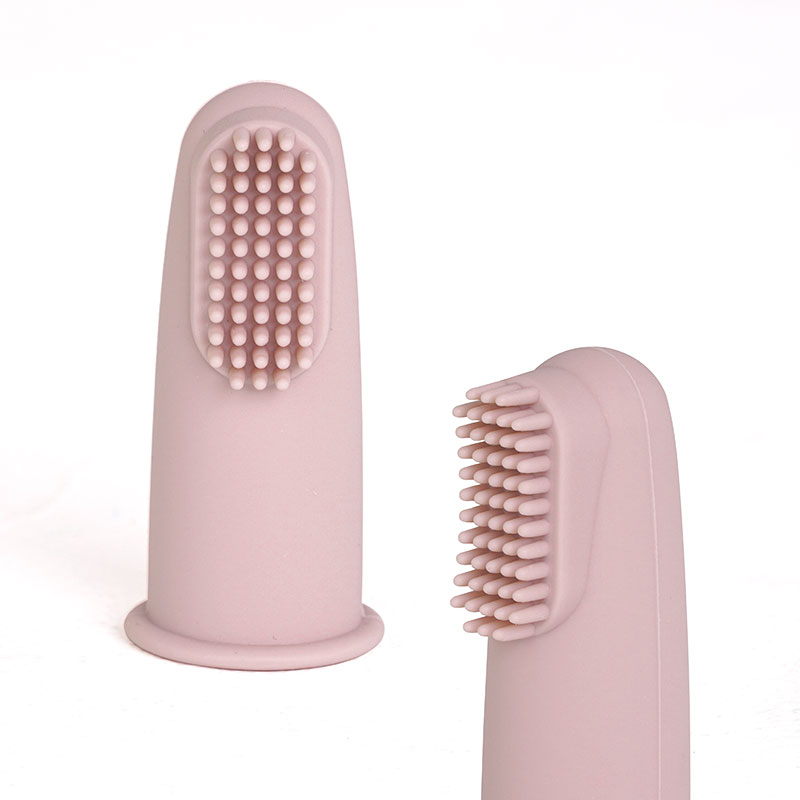 BPA Free Silicone Teether Baby toys soft material silicone finger toothbrush with case