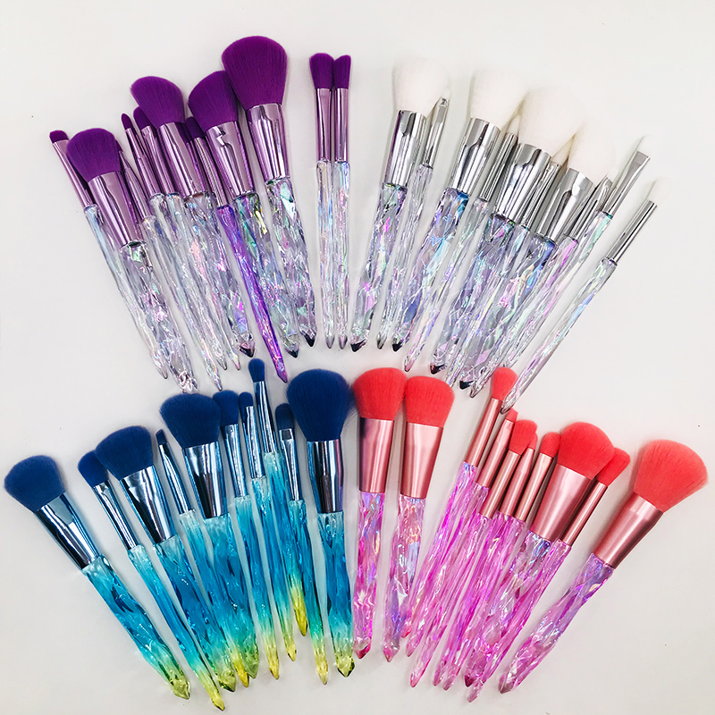 Diamond makeup brushes 10 pieces makeup brush holder hot sale brush set makeup