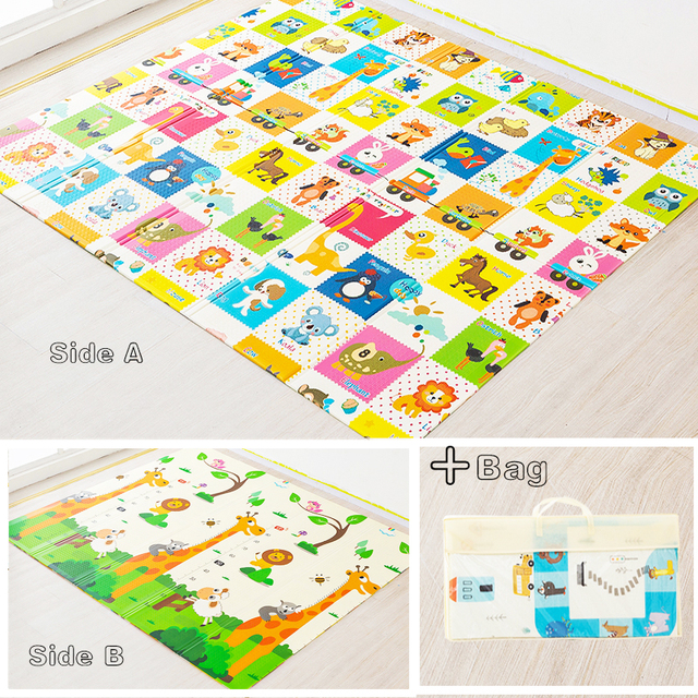 Foldable Crawling Carpet Kids Game Activity Rug Folding Blanket Educational Toys Baby Play Mat Waterproof XPE Soft Floor Playmat