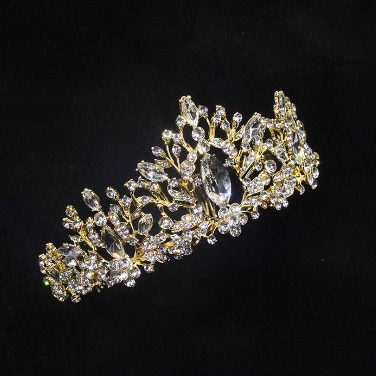 Baroque Vintage Bridal Crown Headband Tiara Rhinestone Crystals Crowns For Queens