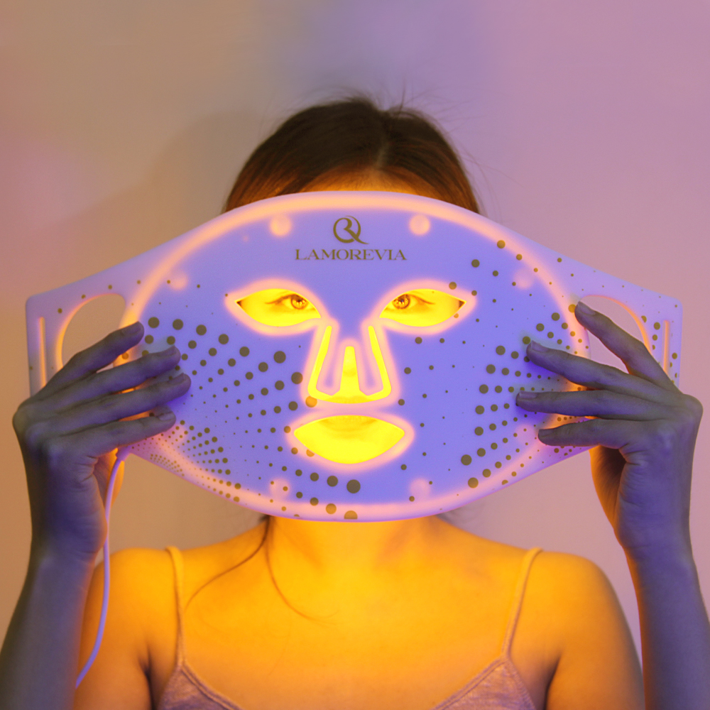 LAMOREVIA Rechargeable & Bendable Silicone Led Photon Care Mask Repair acne print whitening and rejuvenation artifact