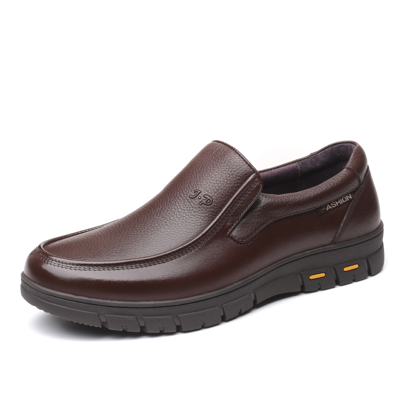 New Style Men's Leather Shoes Solid Color Fashion Casual Shoes Wholesale Winter Hot Sale