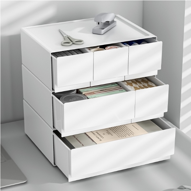 Modern Office Drawer Storage Box Design Plastic Under Desk Drawer Storage Box For File Documents and Office Supplies