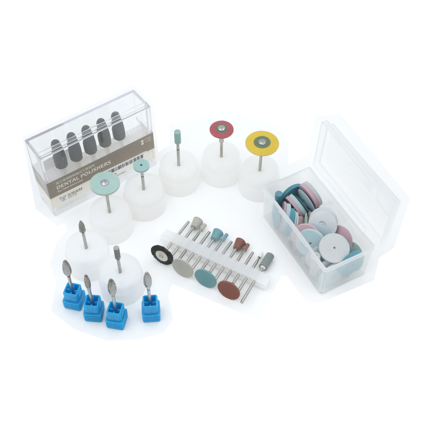 hp dental flame bullet head shaped lab teeth composite porcelain silicon rubber diamond polishing burs polisher kit brush