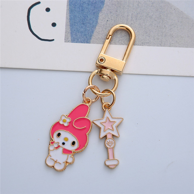 ins kuromi cute keychain cartoon couple metal student schoolbag pendant cute personality pendant llaveros custom keychain