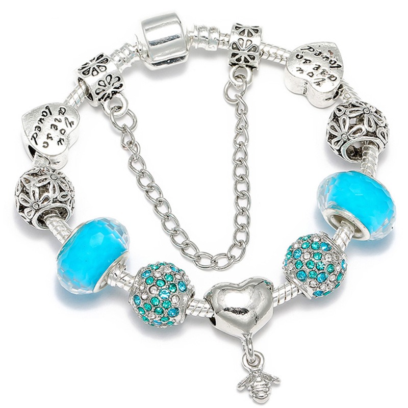 DIY Women's Beaded Crystal Pendant Bracelet with Plating Technique Boutique Quality Glass Beads for bracelets making