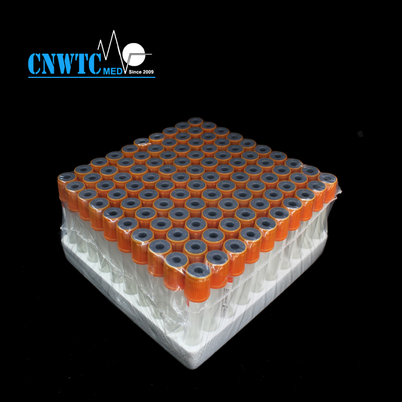 1ml-10ml Orange Top Vacuum Blood Collection Tube With Pro-Coagulation