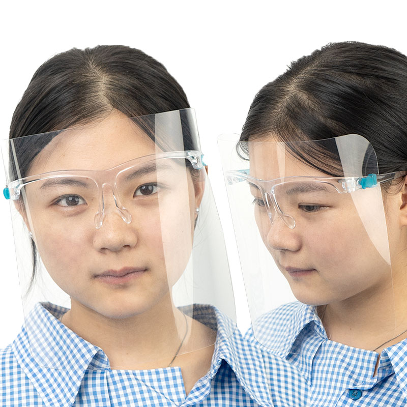 Clear Anti-fog Safety Isolation FaceShield Transparent Splash Proof Glasses Frame Face Shield