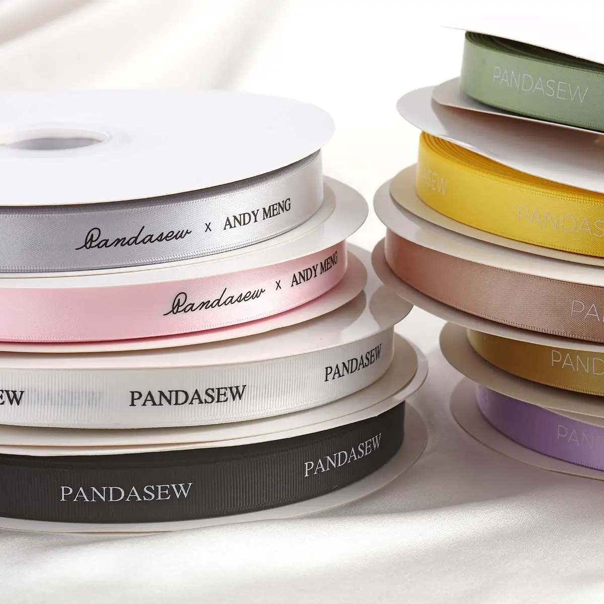 PandaSew Custom Logo Silk Screen Printed Gift Personalised Ribbons Brand Name Polyester Ribbon