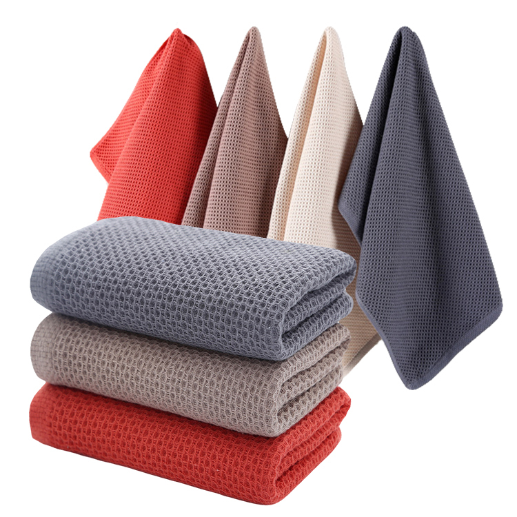 Wholesale waffle weave kitchen cloth dish towel cotton dish tea towels for kitchen