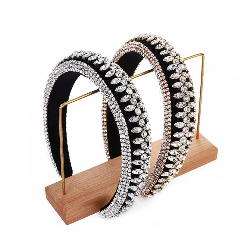 Fashion full drill Headband colorful vintage personality temperament baroque sponge hair accessories