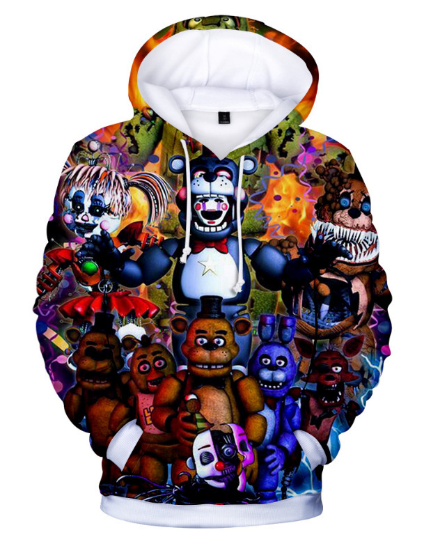 Five Nights 3D толстовка унисекс детский пуловер с капюшоном FNAF Толстовка для 6-20 100% полиэстер куртка повседневная