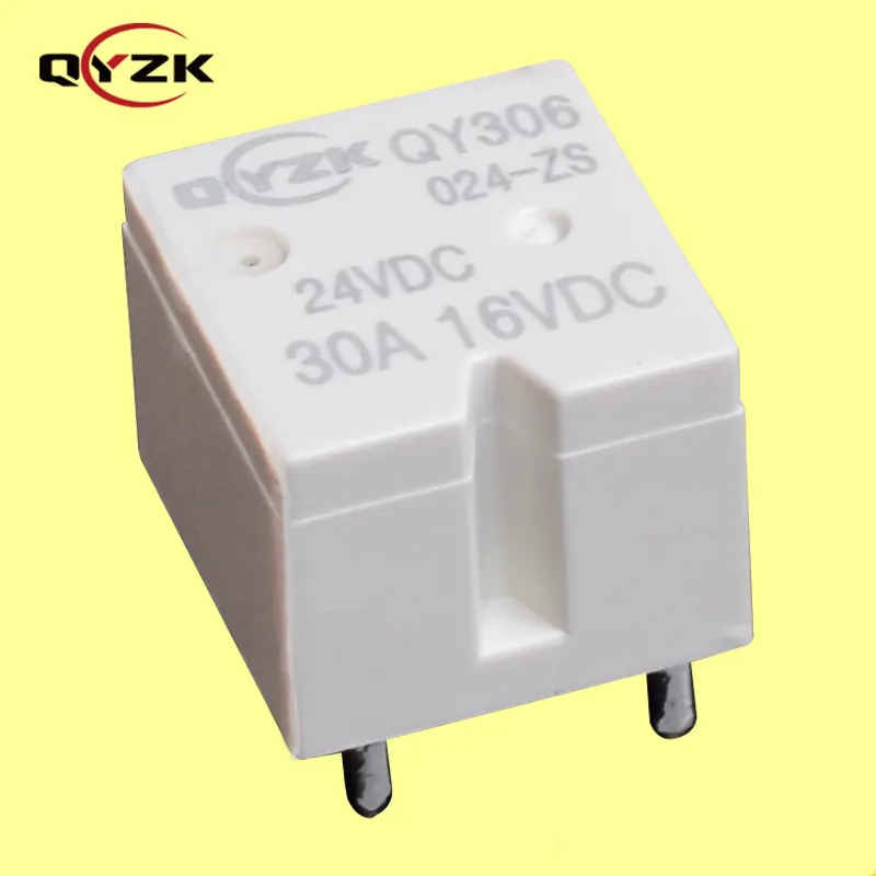 QYZK China white coil 0.55W relais PCB SPDT load 16vdc car electrical 5volt 12v 24v 30a 5pins mini auto relay for ABS