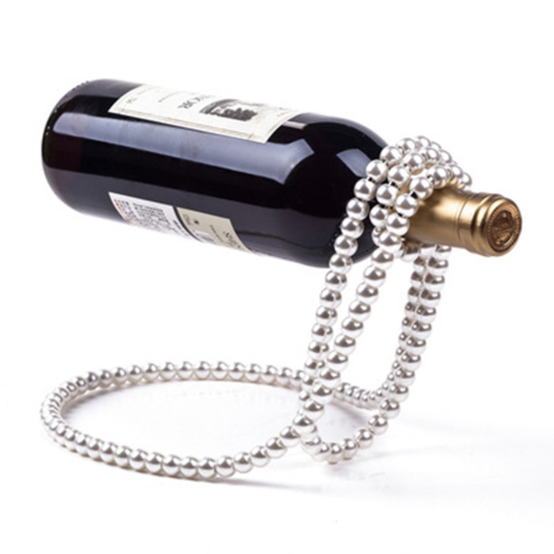 New Design Resin Pearl Necklace Suspension Red Wine Bottle Holder